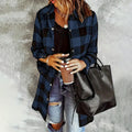 Women's Long Sleeve Plaid Print Button Front Casual Shirt For Spring & Fall Lady T Fashions