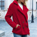 Loose Lapel Fluffy Coat Winter Button Jacket Cardigan Outwear For Women Clothing Lady T Fashions