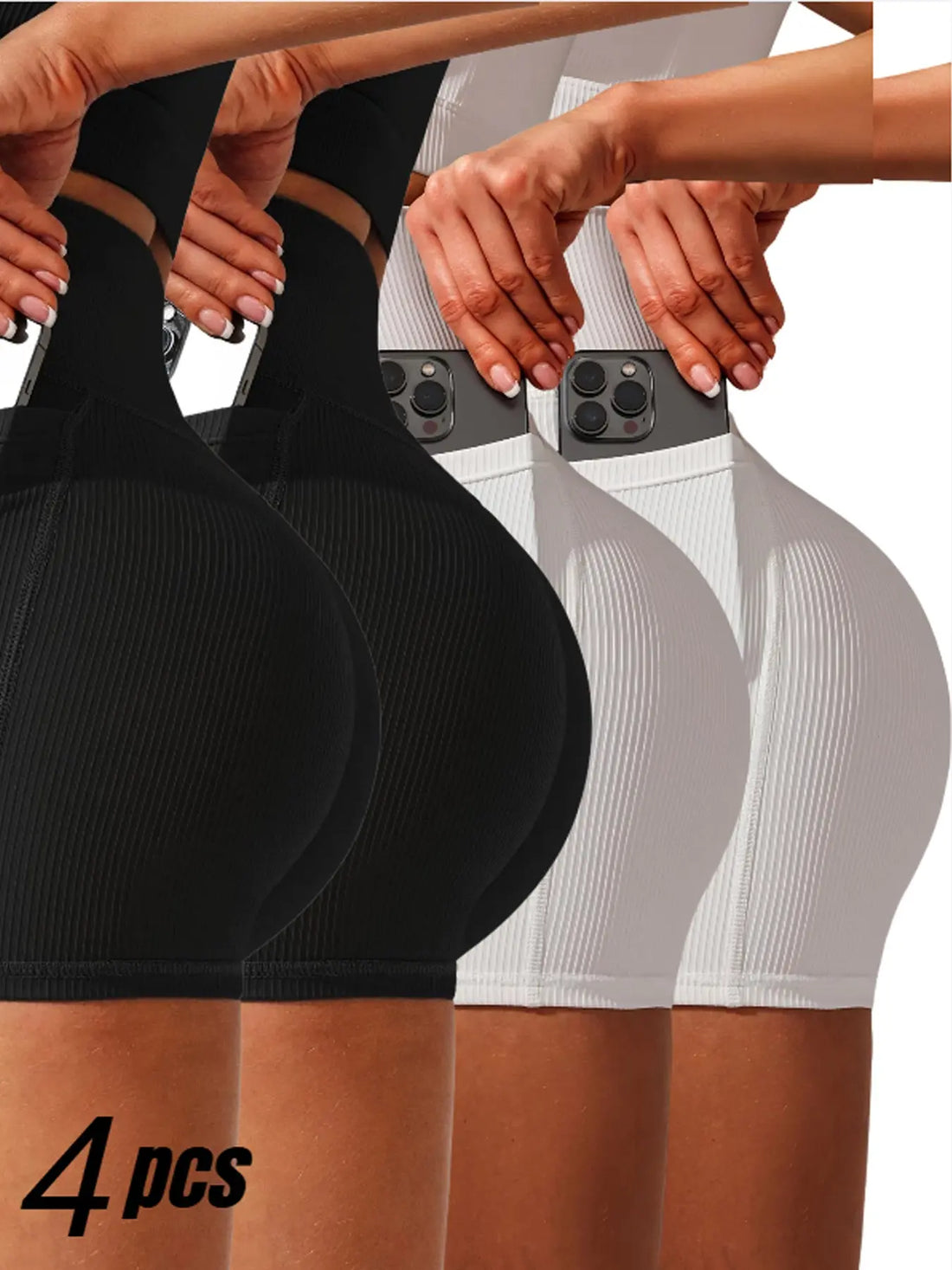 4-Pack Women's Yoga Shorts Value Set - High-Waisted Quick-Dry & Seamless, Must-Have For Workouts Lady T Fashions