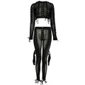 See-through Mesh Decoration Sexy Breathable Pants Strap Two-piece Suit Lady T Fashions