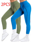 2 Pack Women's Quick Dry High Waist Tummy Control Yoga Pants Workout Leggings With Side Pockets Lady T Fashions