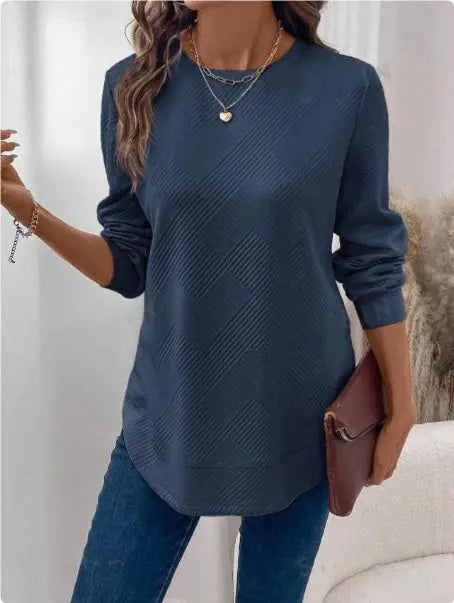 Women's Crew Neck Casual Long Sleeve Shirt Lady T Fashions