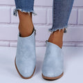 Ankle Stacked Heel Women's Short Boots with V Cut Side Zipper and Non Slip Sole Lady T Fashions