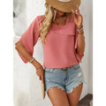 Womens Tops Dressy Casual 3 4 Sleeve Asymmetrical V Neck Work Shirts Blouses Lady T Fashions
