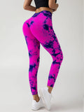 2 Pack New Style Hollow-Out Tie-Dye High-Waisted Tummy-Control Yoga Pants Lady T Fashions