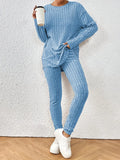 Fashion Casual Long Sleeve Split Irregular Round-neck Shirt Trousers Suit Lady T Fashions