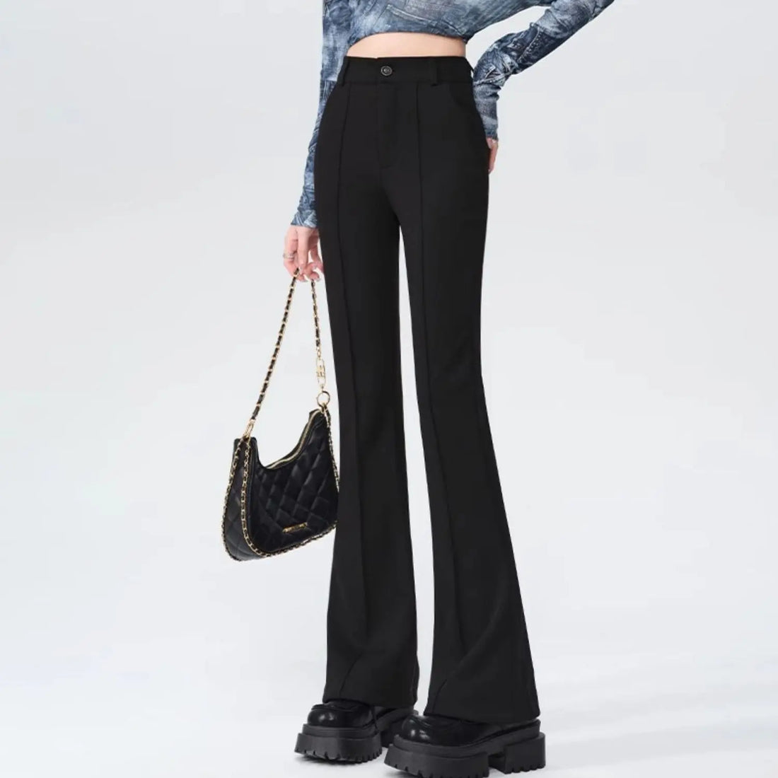 High Waist High-grade Anti-wrinkle Straight Slimming Casual Flared Pants Lady T Fashions