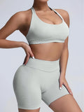 Women's Yoga Workout Set  Sports Bra High-Waist Shorts  Quick-Dry  Breathable Lady T Fashions