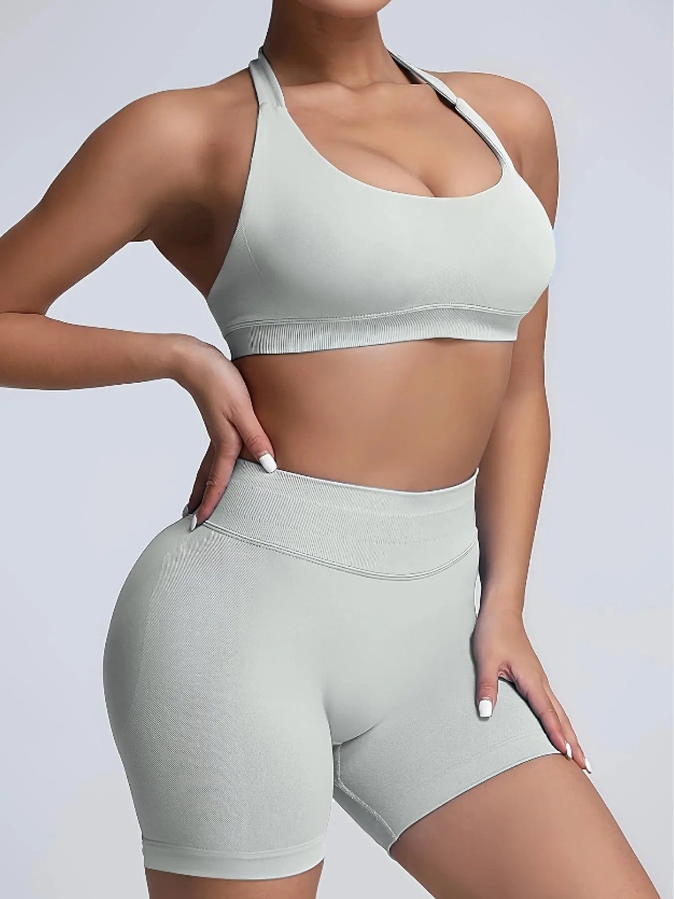 Women's Yoga Workout Set  Sports Bra High-Waist Shorts  Quick-Dry  Breathable Lady T Fashions