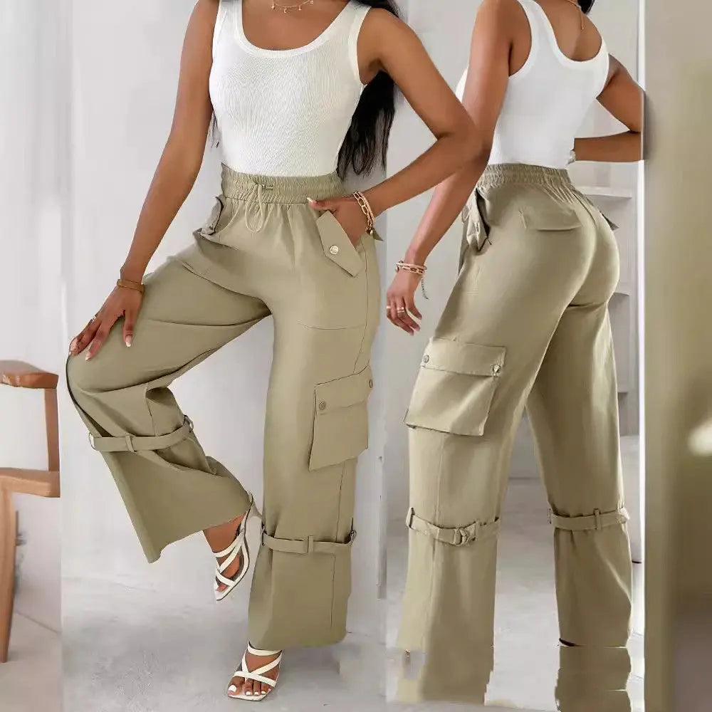 Multi-pocket Adjusting Belt Design Overalls Lady T Fashions