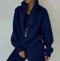 Women's Fashion Fleece Solid Color Sports Casual Suit Lady T Fashions
