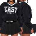 Letter Printed V-neck Long-sleeved Sweater Elastic Pleated Skirt Suit Lady T Fashions