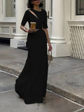 Short Sleeve Irregular Shoulder Slit Dress Lady T Fashions