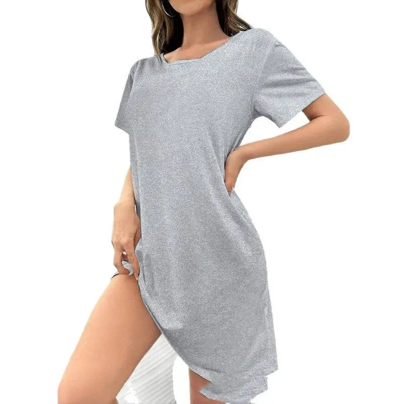 Spring And Summer Home Wear Comfort And Casual Loose Women's Nightdress Short Sleeve Pajamas Lady T Fashions