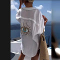 Women's Outdoor Beach Shirt Casual Sequin Beaded Shirt Lady T Fashions