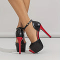 Women's Stiletto Heeled Sandals, Peep Toe Buckle Strap Platform Shoes, Women's Fashion Pumps Lady T Fashions
