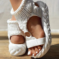 Women's Knitted Platform Sandals with Thick Cushioned Midsole - Adjustable Back Strap, Open-Toe Summer Shoes, Breathable Fabric Upper & TPR Sole for Casual Outings, Beach, Student Fashion, Ladies Sandals Lady T Fashions