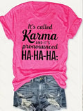 English Letters - Printed Round Neck Vest - Casual And Loose - Daily Wear - Women's Clothing Lady T Fashions