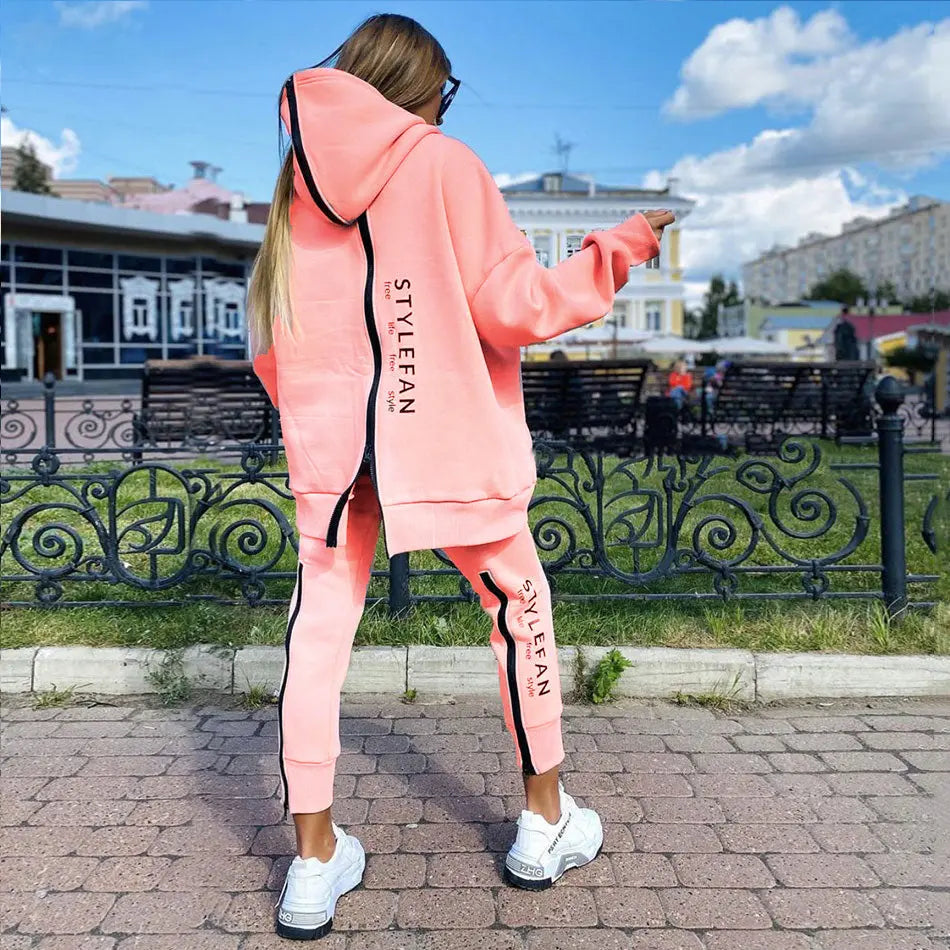 Long Hoodie Pantsuit Lady T Fashions