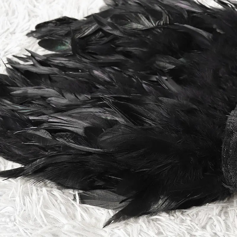 Women's Unique Faux Feather Asymmetrical Mini Skirt - Gothic Party Dance Skirt For Summer Events Lady T Fashions