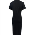 Women's Face Printed Round Neck Side Slit Dress Lady T Fashions