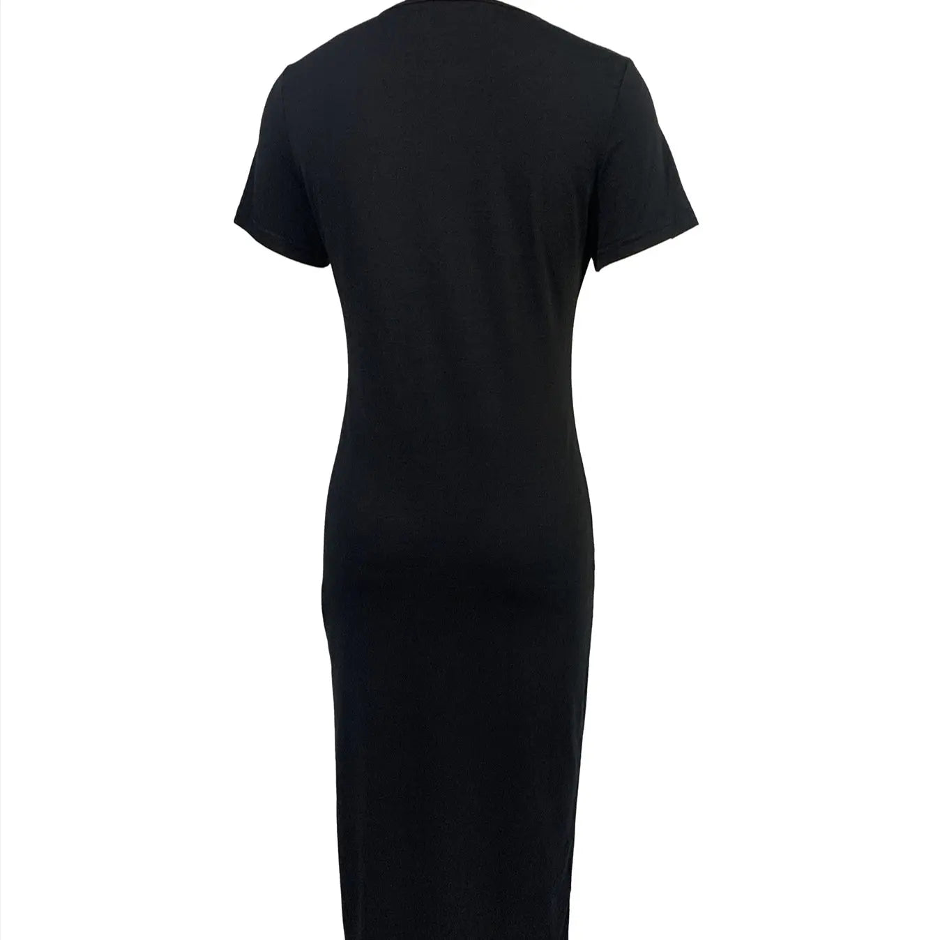 Women's Face Printed Round Neck Side Slit Dress Lady T Fashions