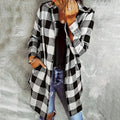 Women's Long Sleeve Plaid Print Button Front Casual Shirt For Spring & Fall Lady T Fashions