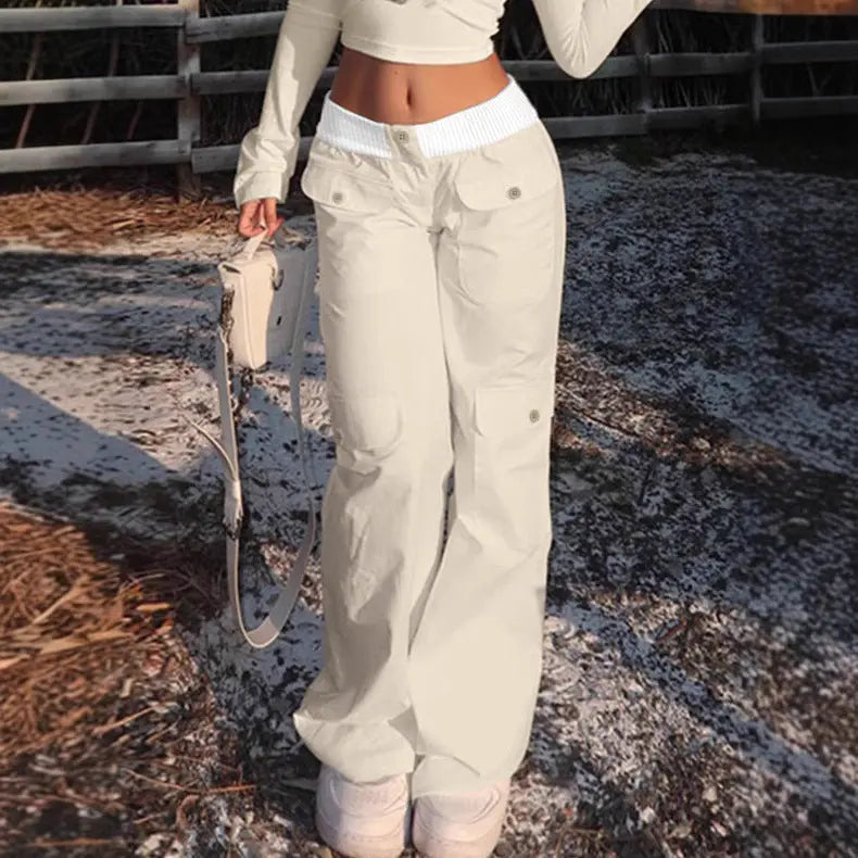 High Street Hot Girl Straight Slimming Casual Pants Wide Leg Trousers Lady T Fashions