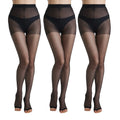 3 Pairs Womens 20D Ultra Toeless Sheer Tights Open Toe Control Top Pantyhose Lady T Fashions