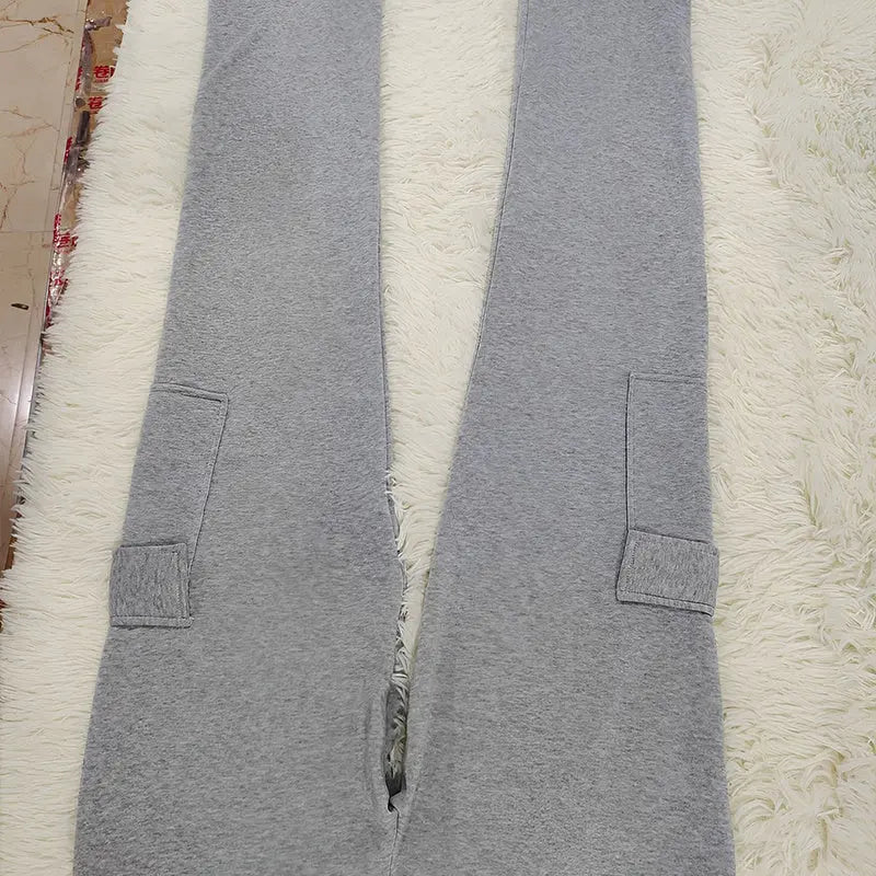 Women's Solid Color Straight Leg Pants - Stretchy Drawstring Waist With Dual Pockets Casual Trousers For Spring&Fall Lady T Fashions