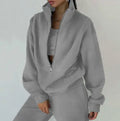 Women's Fashion Fleece Solid Color Sports Casual Suit Lady T Fashions
