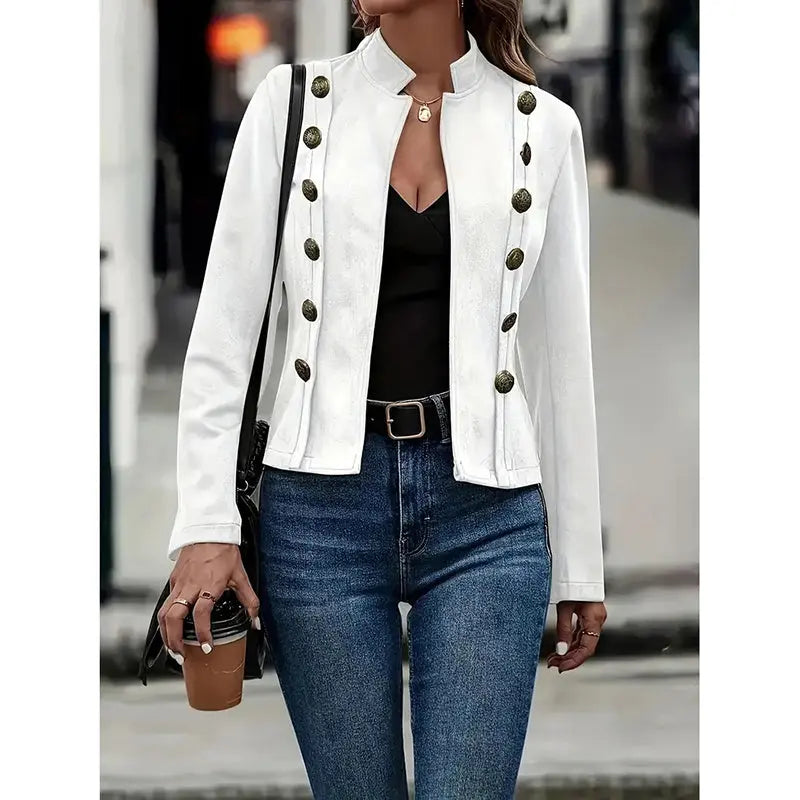 Women's Faux Suede Blazer - Long Sleeve Notch Lapel Open Front Jacket, Casual Business Office Blazer Lady T Fashions