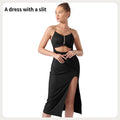 Women's Pure Color Halter Sleeveless Split Dress Lady T Fashions