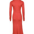 Ladies' V-neck Slim Fit Slit Fashionable Slimming Sexy Irregular Long Sleeved Mid Length Dress Lady T Fashions