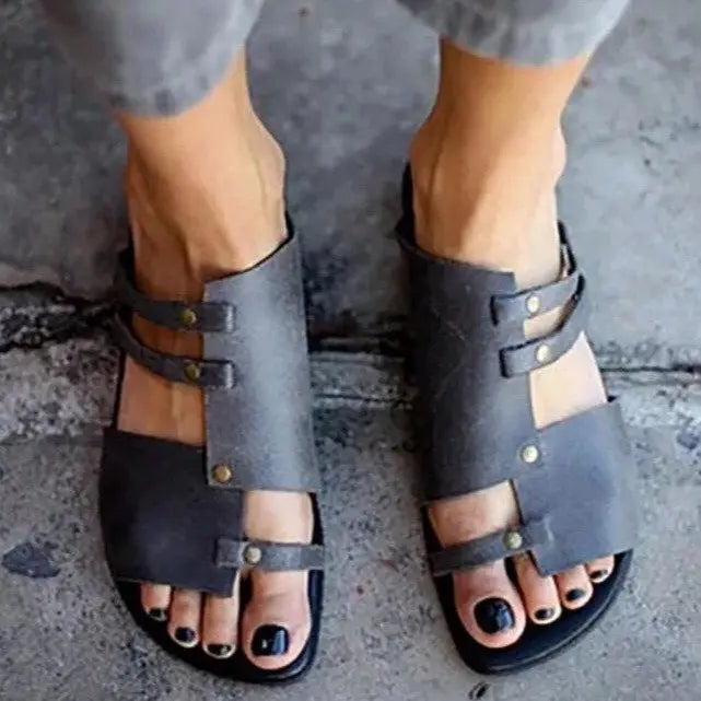 pu open-toe hollow lady sandals Lady T Fashions
