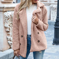 Loose Lapel Fluffy Coat Winter Button Jacket Cardigan Outwear For Women Clothing Lady T Fashions