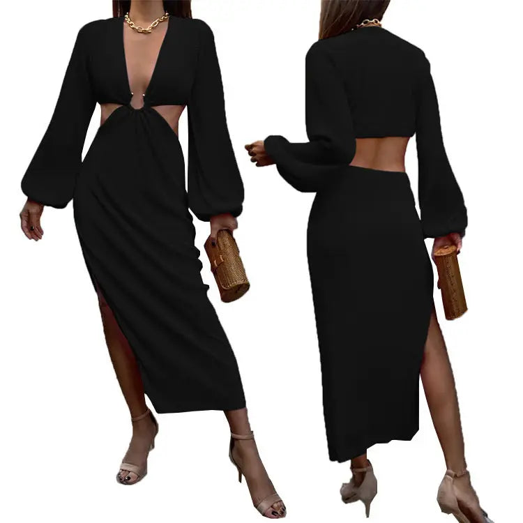 Autumn Fashion Pressed Pleated Waistless Women's Dresses Lady T Fashions
