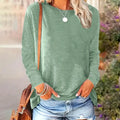 4 Pack Women's Solid Color Casual Set Round Neck Long Sleeve Tops For Spring&Fall Lady T Fashions