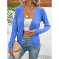 Women's Long Sleeve V-Neck Button Down Cardigan Knit Shrugs Sweater Lady T Fashions