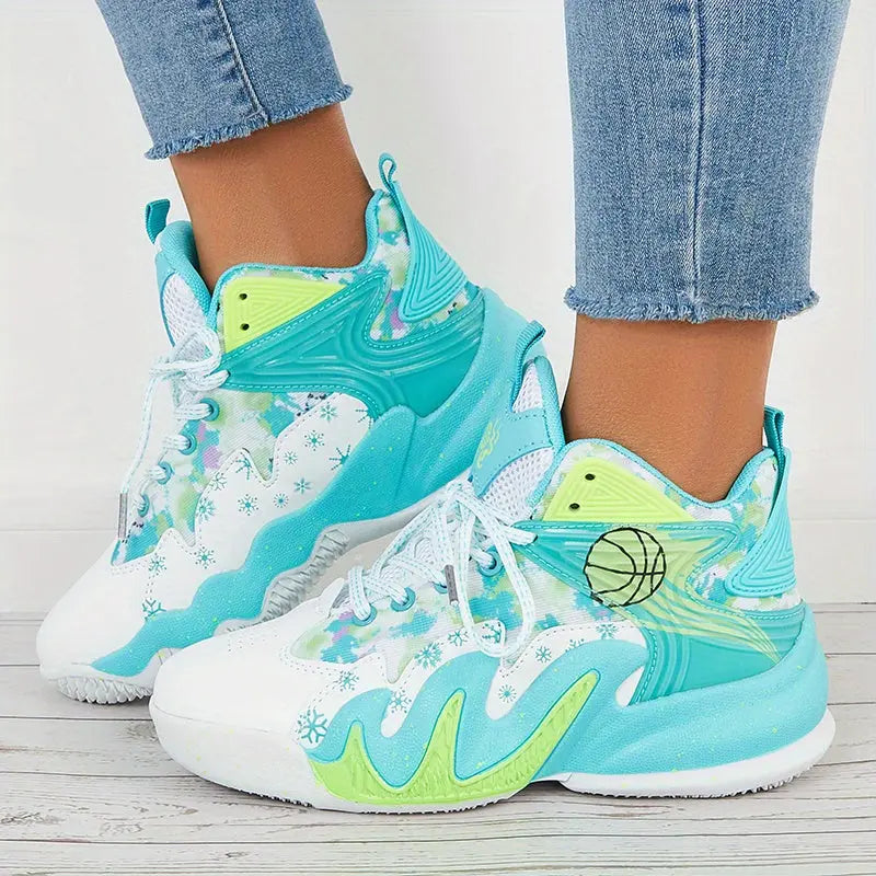 Women's Fashion Color Blocking Running Shoes - Non-Slip, Breathable, Shockproof Basketball Shoes for Comfort and Style! Lady T Fashions