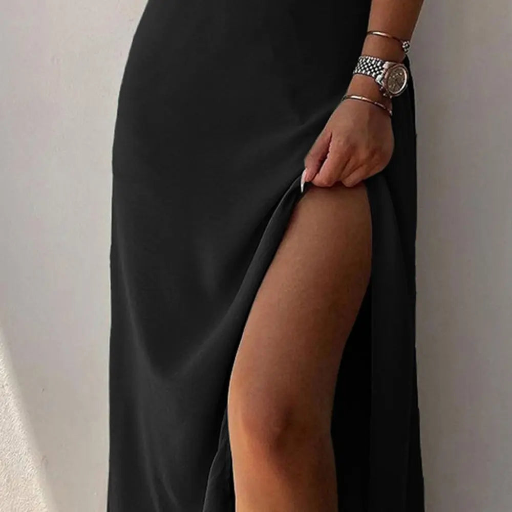 V-neck Slit Sling Dress Summer Fashion Sexy Slim Suspender Dresses For Women Clothing Lady T Fashions