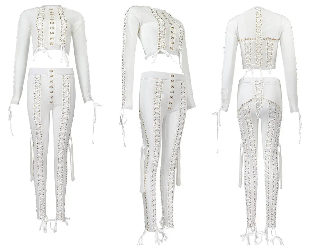 See-through Mesh Decoration Sexy Breathable Pants Strap Two-piece Suit Lady T Fashions