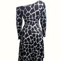 Ladies' Fashionable And Elegant Printed Off Shoulder Zebra Print A-line Dress Lady T Fashions