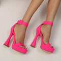 Women's Platform High Heel Shoes, Fashionable Open Toe Buckle Strap Pumps, Women's Footwear Lady T Fashions