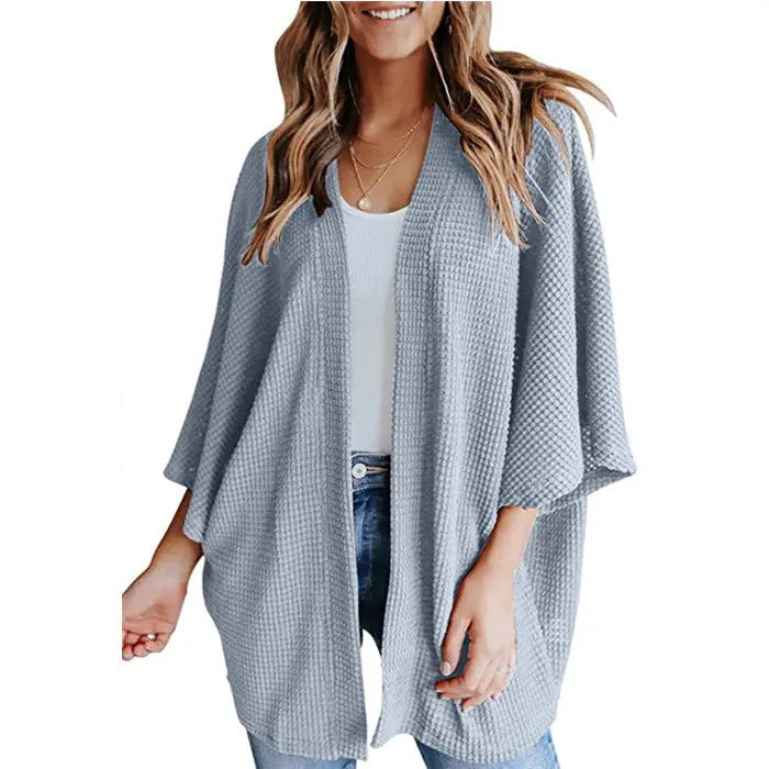 Bat Sleeve Waffle Gerson Women's Cardigan Lady T Fashions