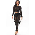 See-through Mesh Decoration Sexy Breathable Pants Strap Two-piece Suit Lady T Fashions