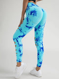 3 Pack New Style Hollow-Out Tie-Dye High-Waisted Tummy-Control Yoga Pants Lady T Fashions