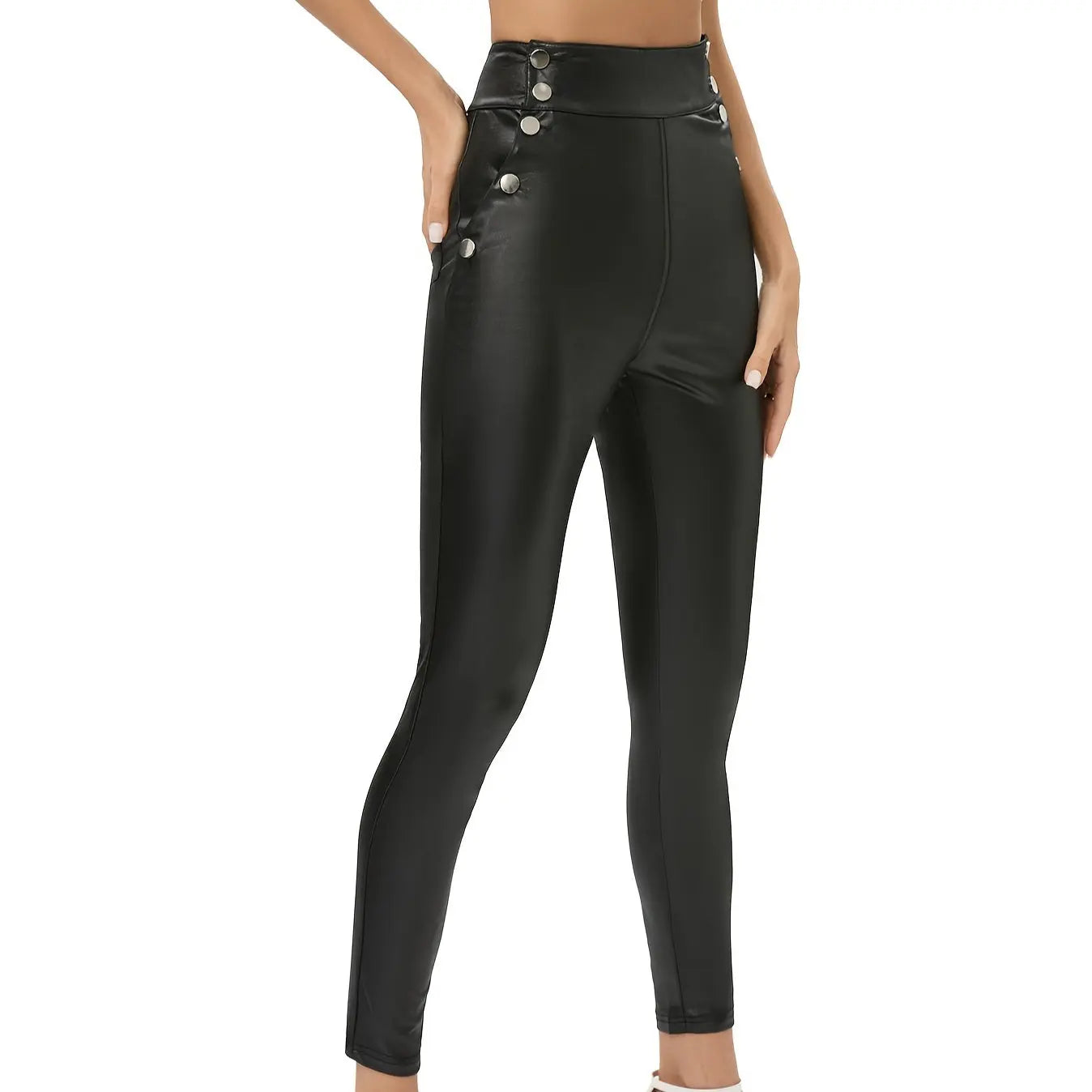 Ladies' Fashionable Slim Fit And Slimming High Waisted Pants, New Retro Casual Tight Fitting And Versatile Elastic Pencil Pants Lady T Fashions