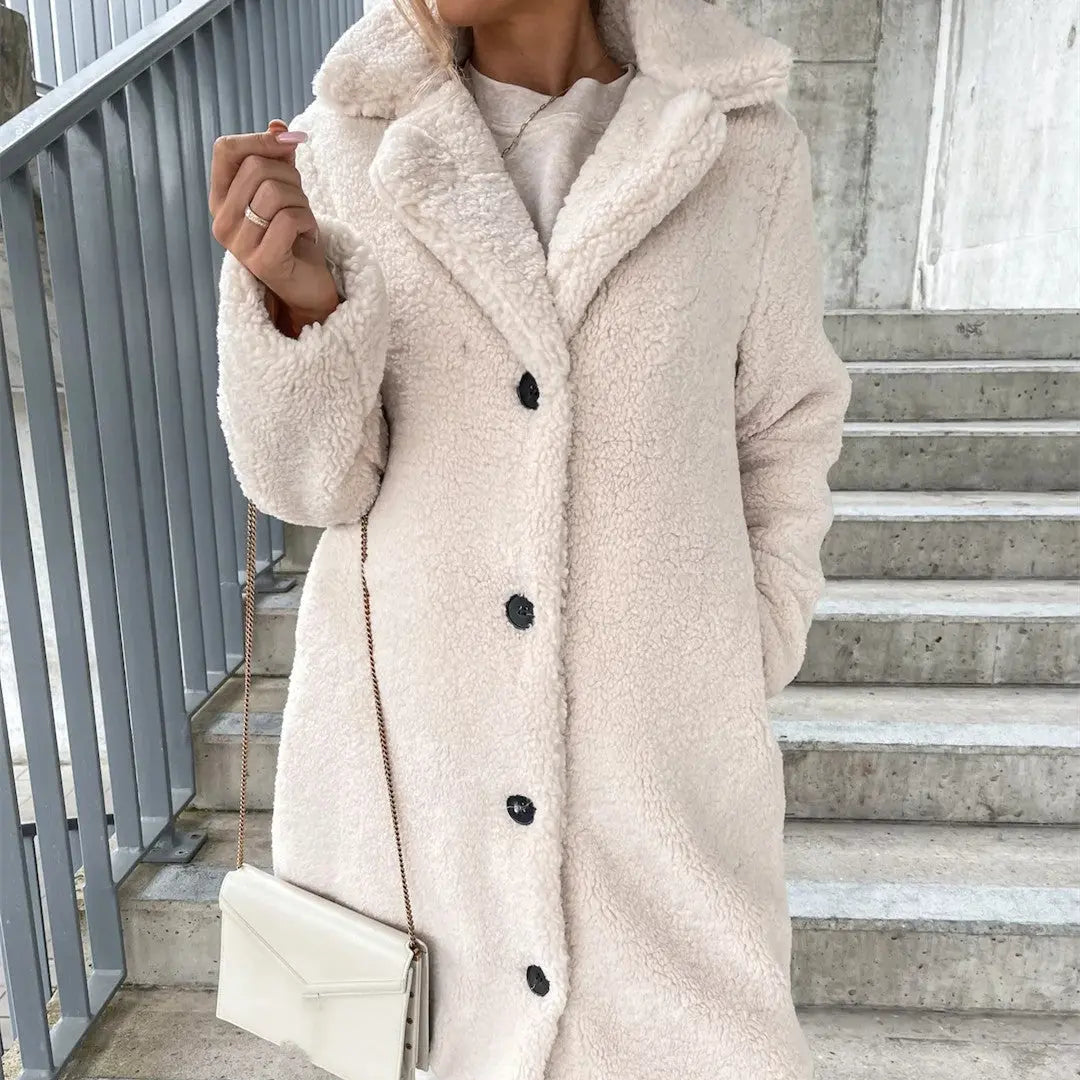 Women's Long-sleeved Lapel Plush Jacket Top Lady T Fashions