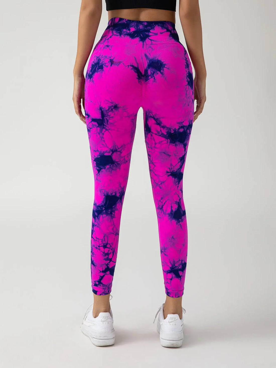 3 Pack New Style Hollow-Out Tie-Dye High-Waisted Tummy-Control Yoga Pants Lady T Fashions